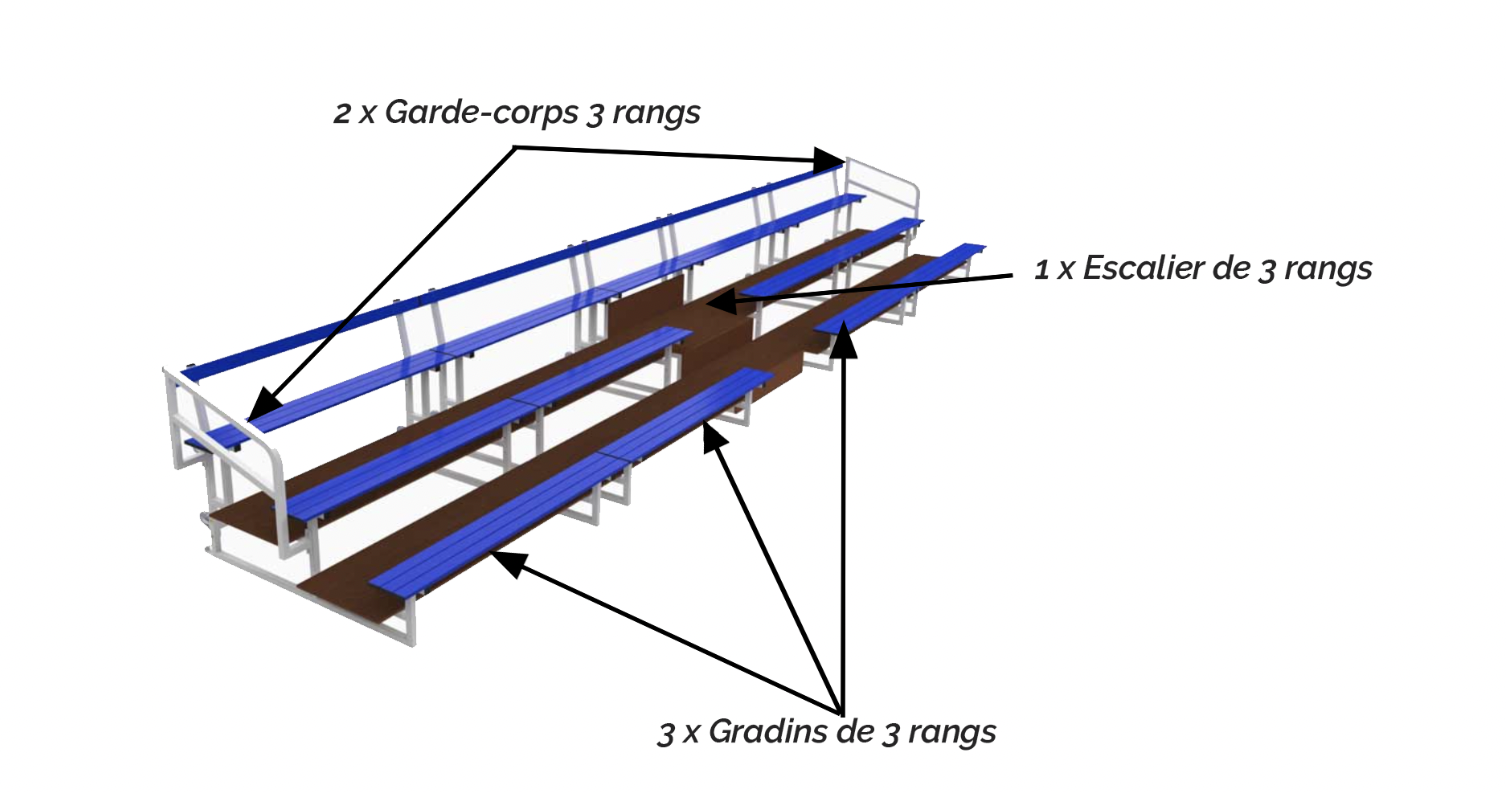 Gradins Amovibles De 2 3 Ou 4 Rangs Prozon